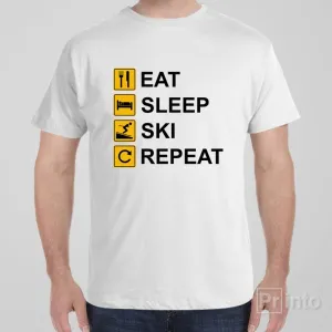 Eat Sleep Ski Repeat - T-shirt