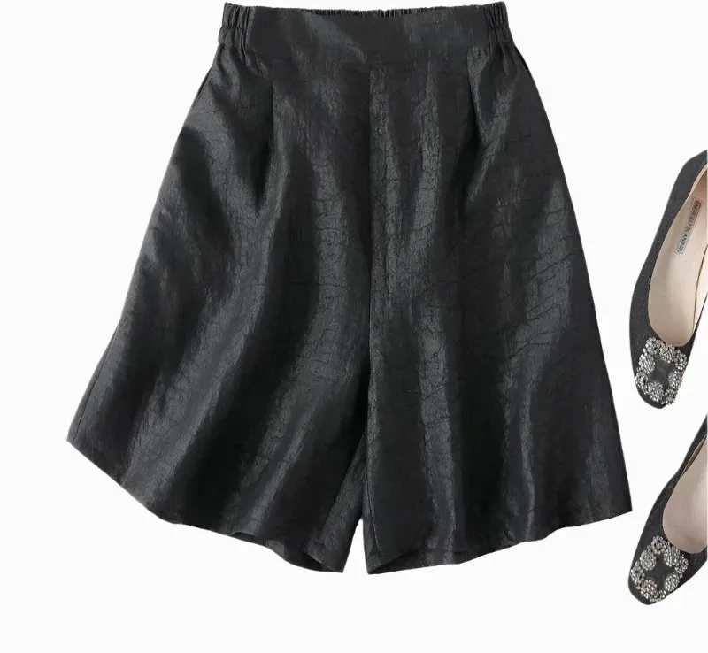 Elastic Waist Real Mulberry Silk Shorts