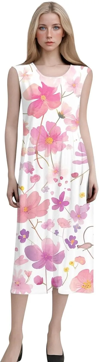 Elegant Dresses for Women Formal Midi Party Casual Summer Casual Dresses with Pockets Boho Tea Party Cute Summer Outfits
