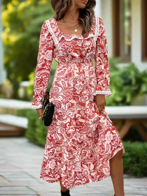 Elegant Long Sleeve Floral Maxi Dress for Women