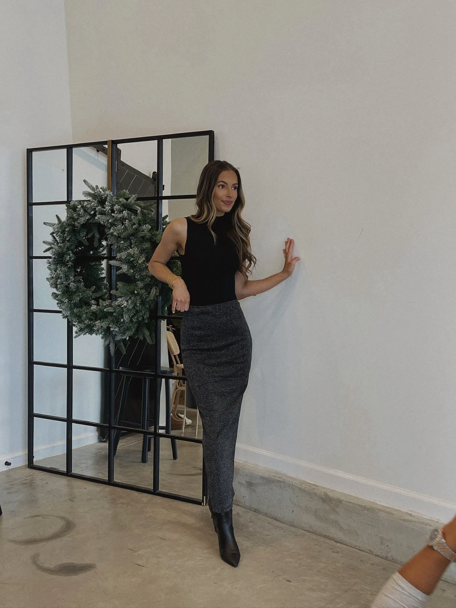 Elena Shimmering Midi Skirt