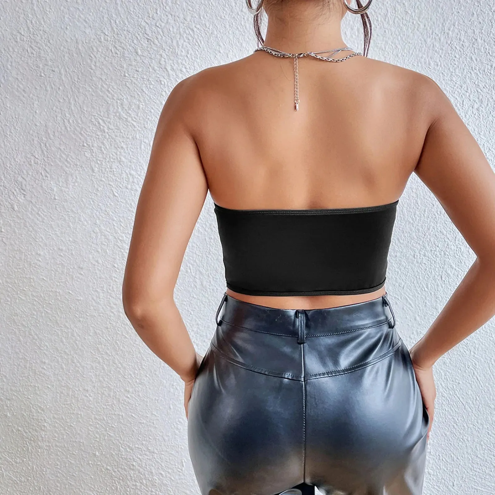 Embroidery Flower Women Bustier Tube See Through Punk Party Slim Fit Club Cami Top