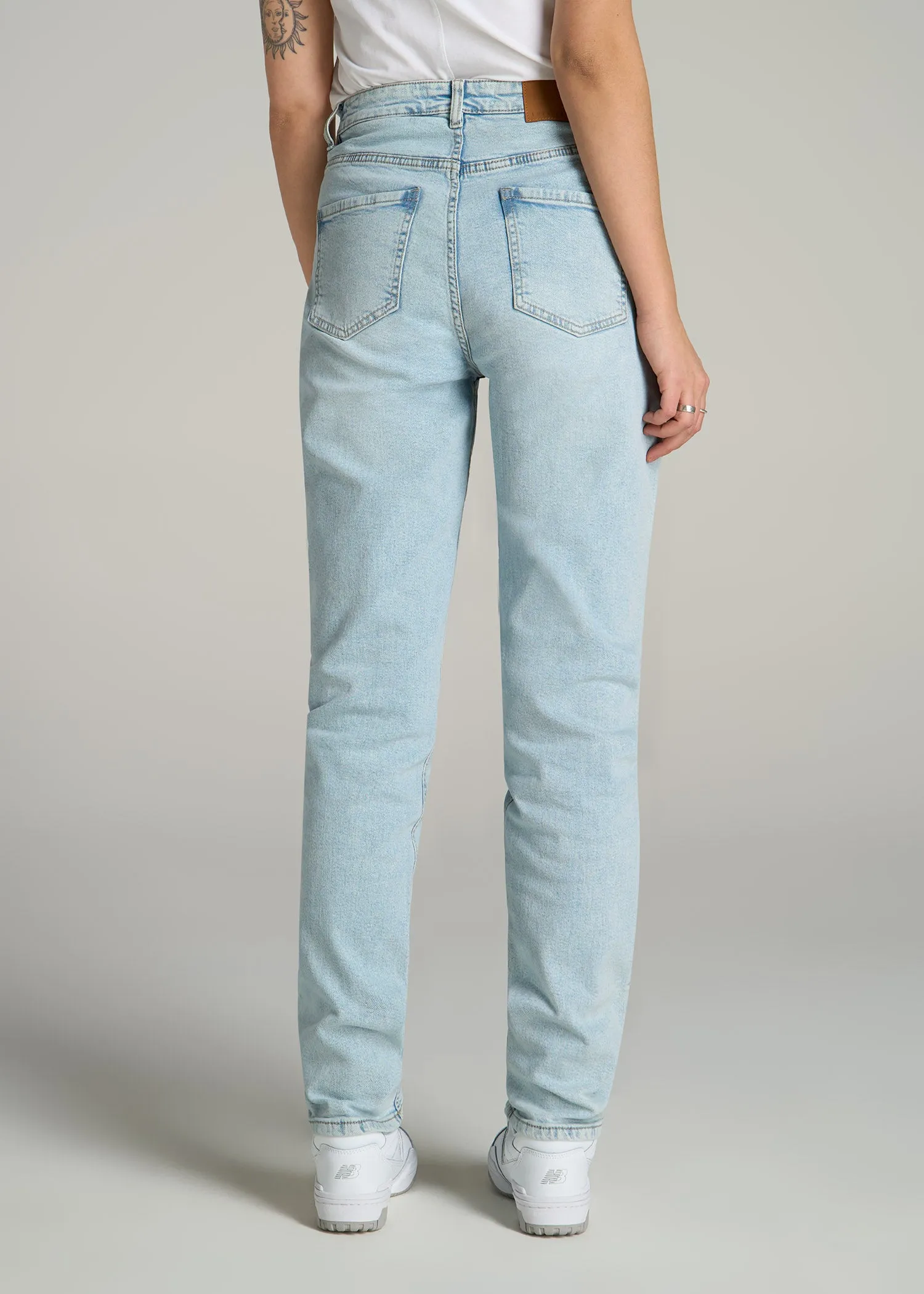 Emma High Rise Relaxed Tapered Tall Women's Jeans in Vintage Light Indigo