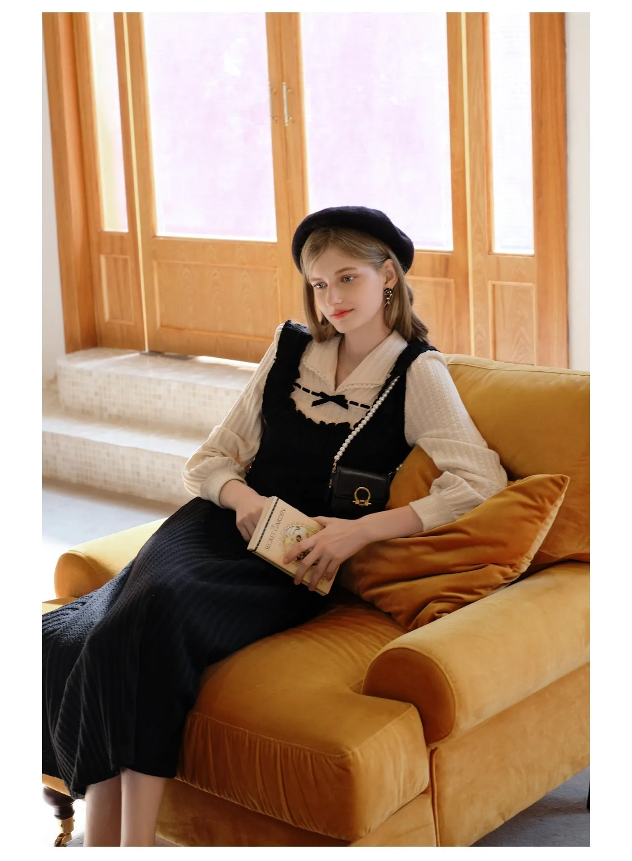 Fake Two-pieces Patchwork Knitted Dress