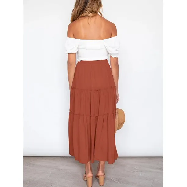 Fantaslook Women's High Waist Midi Pleated Skirts