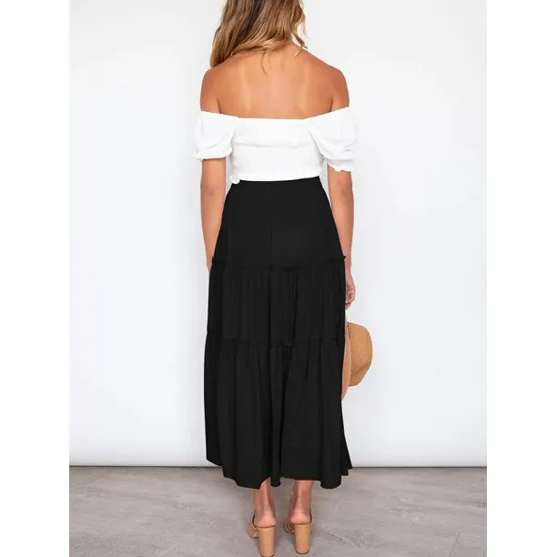 Fantaslook Women's High Waist Midi Pleated Skirts
