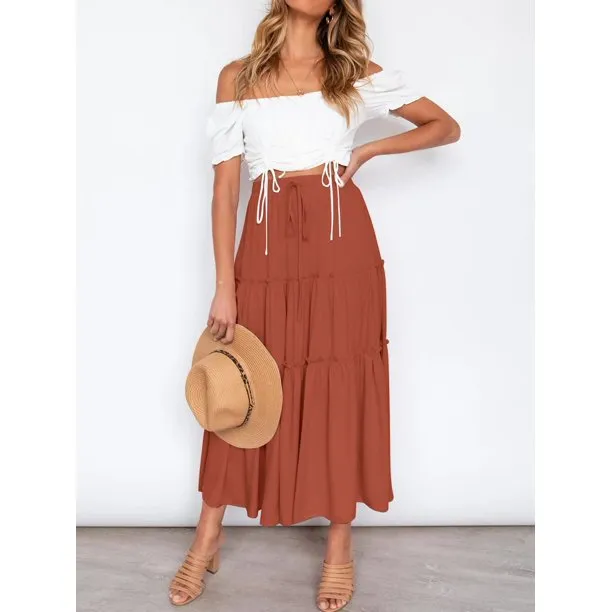 Fantaslook Women's High Waist Midi Pleated Skirts