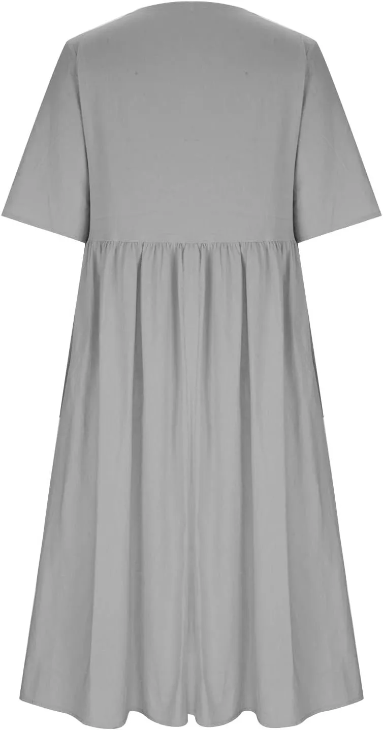 fartey Womens Casual T Shirt Dresses 2024 Summer Cold Shoulder Short Sleeve Maxi Dress Boho Floral Print V Neck Sundresses