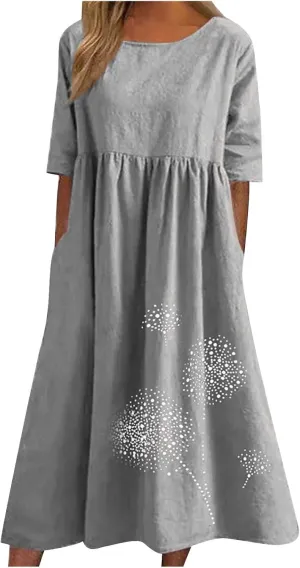 fartey Womens Casual T Shirt Dresses 2024 Summer Cold Shoulder Short Sleeve Maxi Dress Boho Floral Print V Neck Sundresses