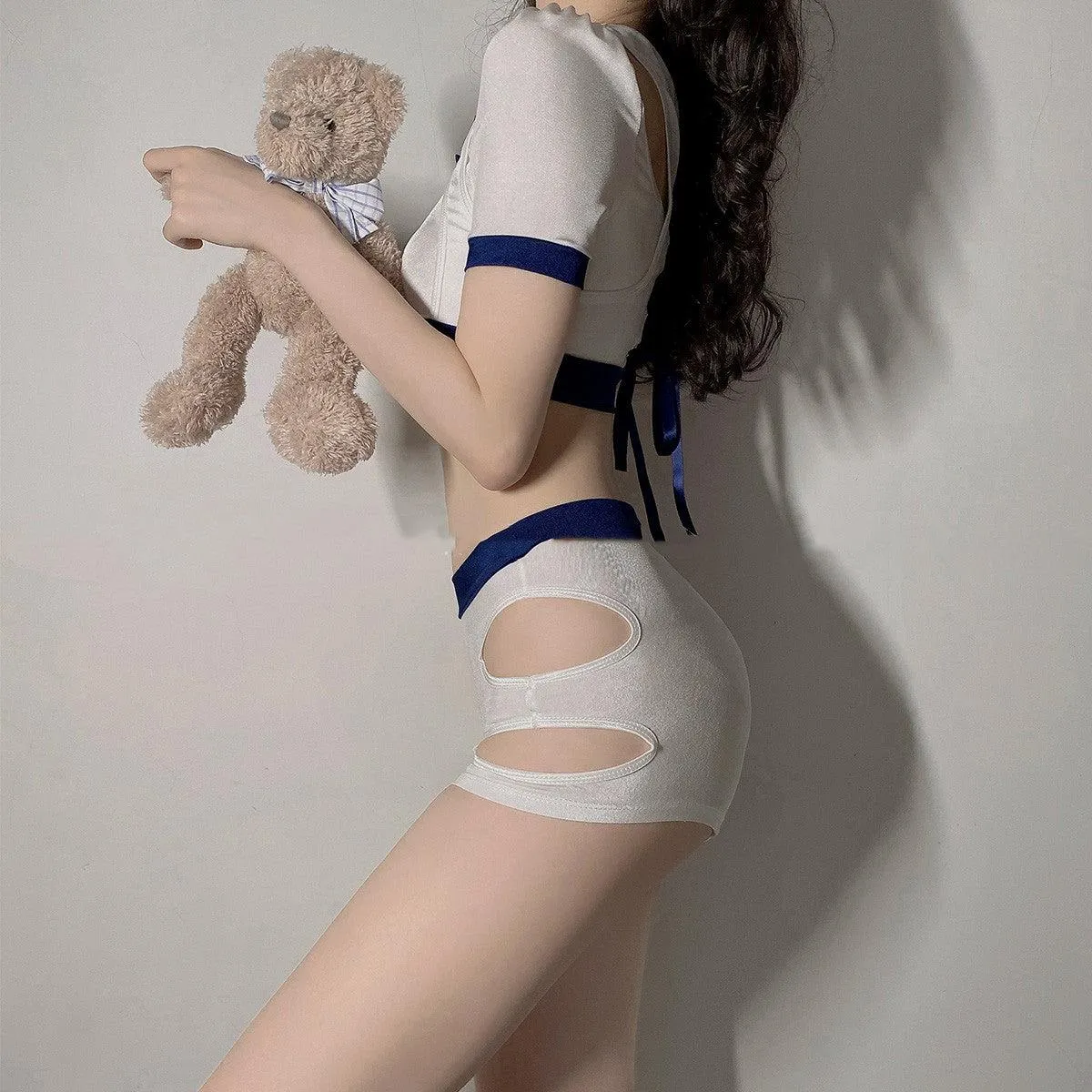 Fashionable Two Pieces Hollow Gym Suit