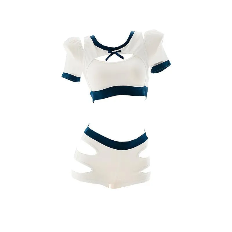 Fashionable Two Pieces Hollow Gym Suit