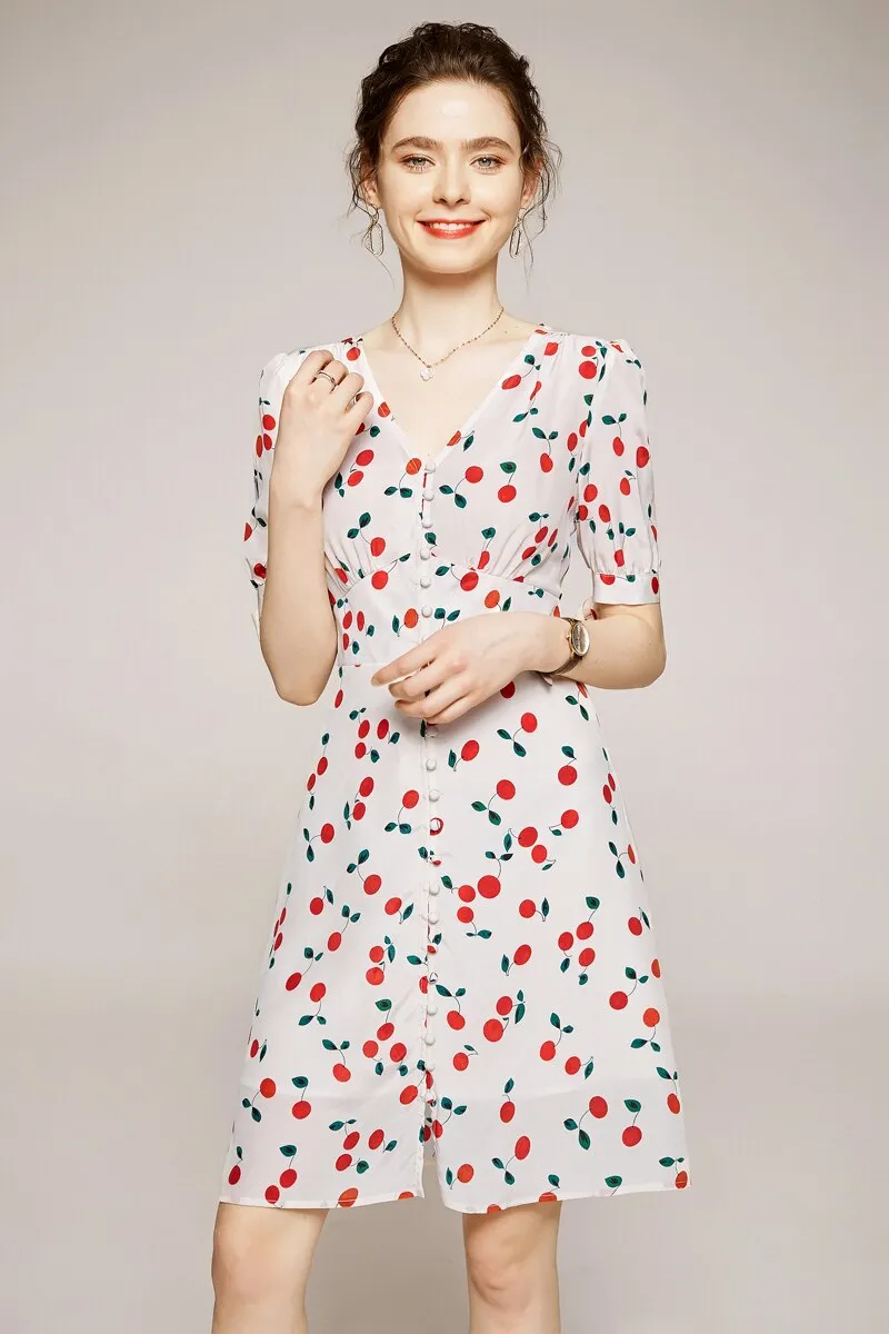 FashionSierra - 100% Silk Women's Runway Summer Dresses