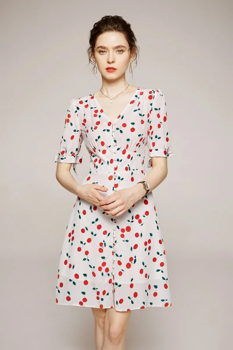 FashionSierra - 100% Silk Women's Runway Summer Dresses