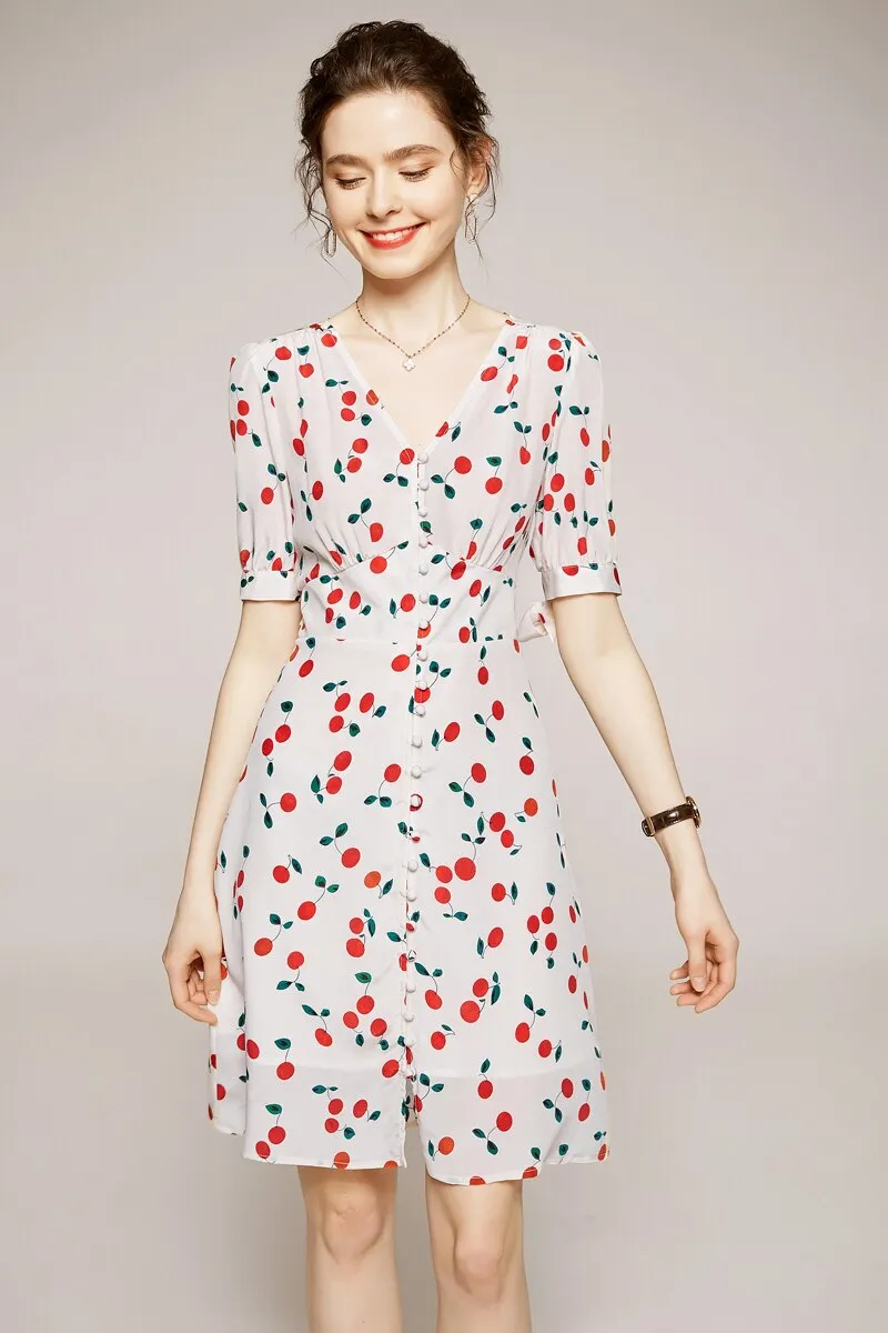 FashionSierra - 100% Silk Women's Runway Summer Dresses