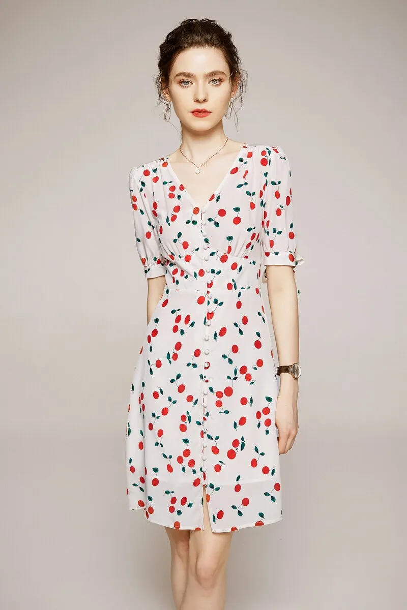 FashionSierra - 100% Silk Women's Runway Summer Dresses
