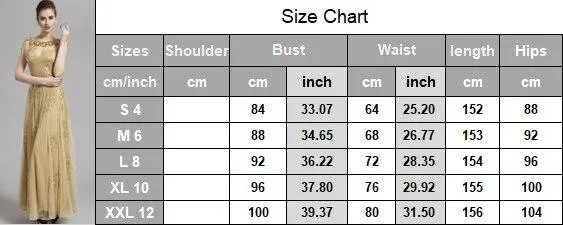 FashionSierra - Women's Scoop Neckline Embroidery Sequined A Line Long Prom Party Designer Dresses