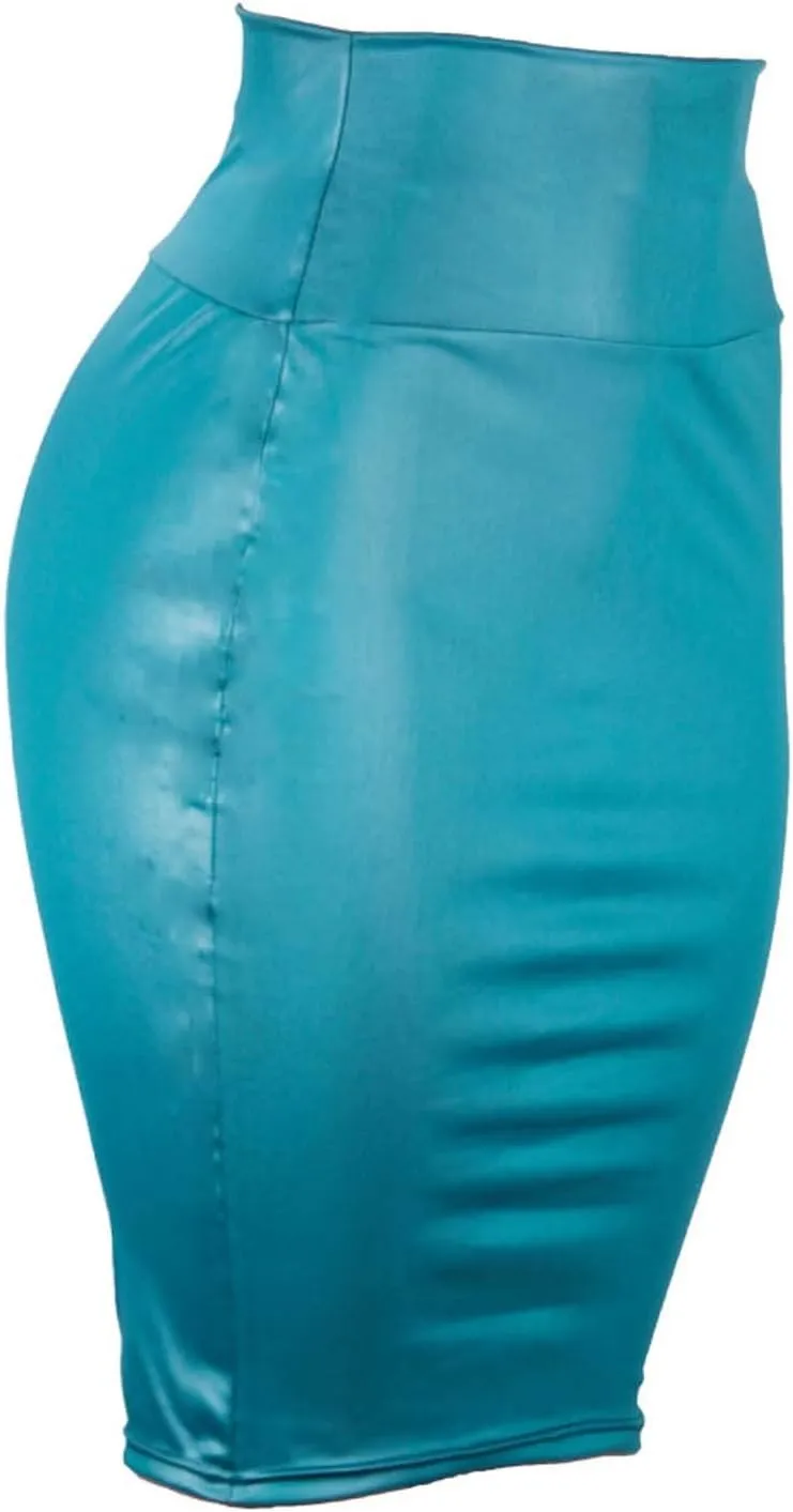 Faux Leather Skirts for Women High Waisted Sexy Wrap Hip Bodycon Pencil Skirt Going Out Midi Skirt