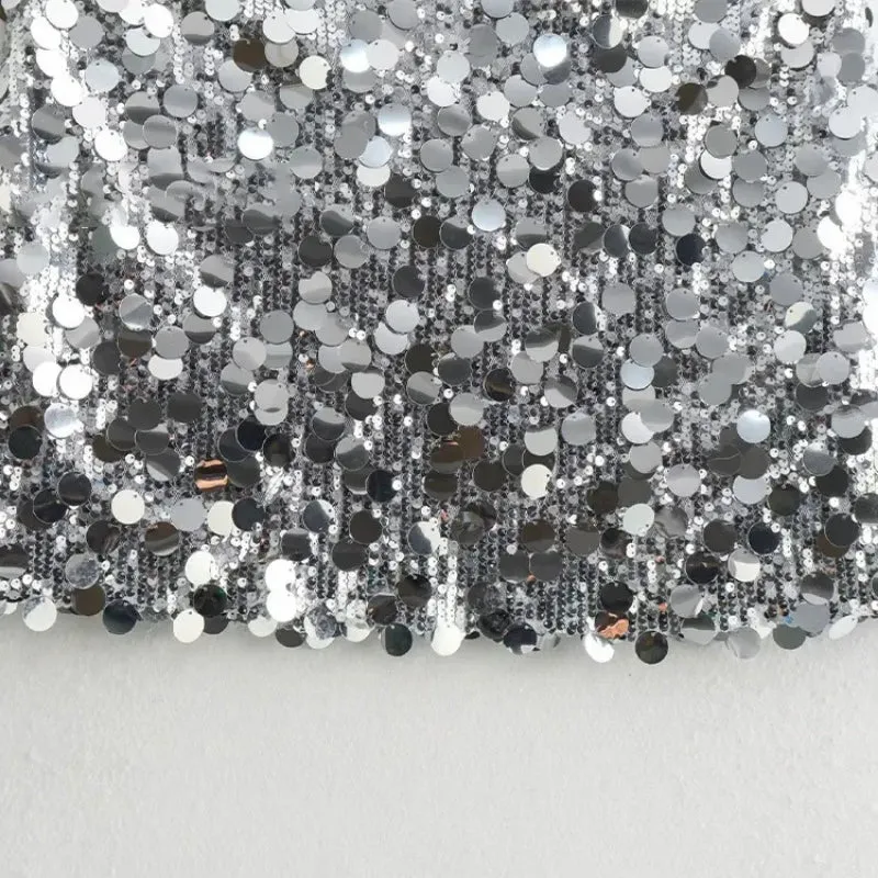 Figure-hugging Glitter Sequined Chic Mini Skirt for Women