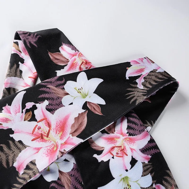 Fitness Suits Crop Tank Workout Floral Printed Top And Legging Pants 2 Pieces Set