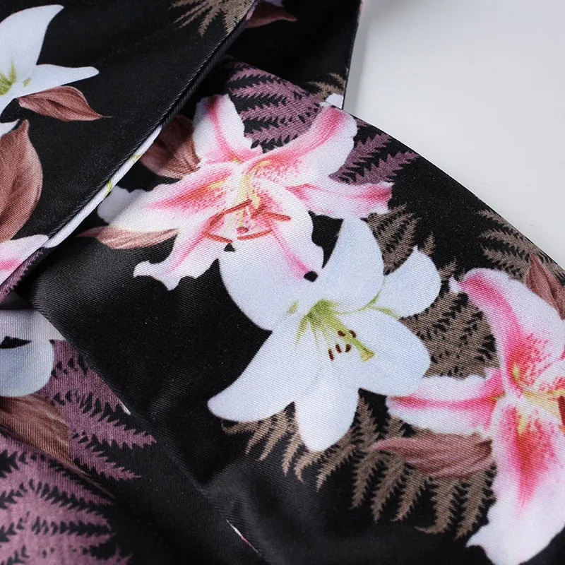 Fitness Suits Crop Tank Workout Floral Printed Top And Legging Pants 2 Pieces Set