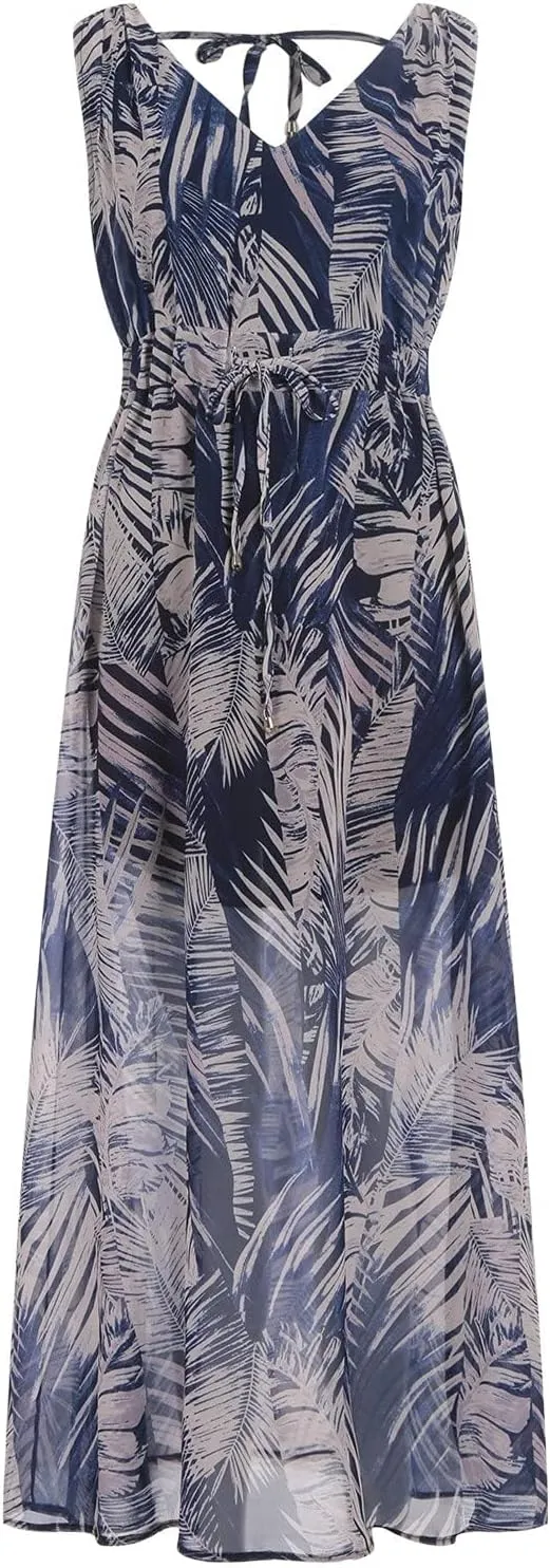Floral Maxi Dresses for Women 2025 Summer Dresses Sleeveless Flowy Boho Maxi Dress Casual Long Sundress Beach Dress