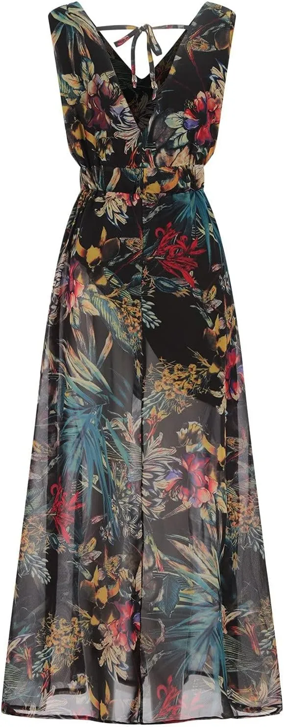 Floral Maxi Dresses for Women 2025 Summer Dresses Sleeveless Flowy Boho Maxi Dress Casual Long Sundress Beach Dress