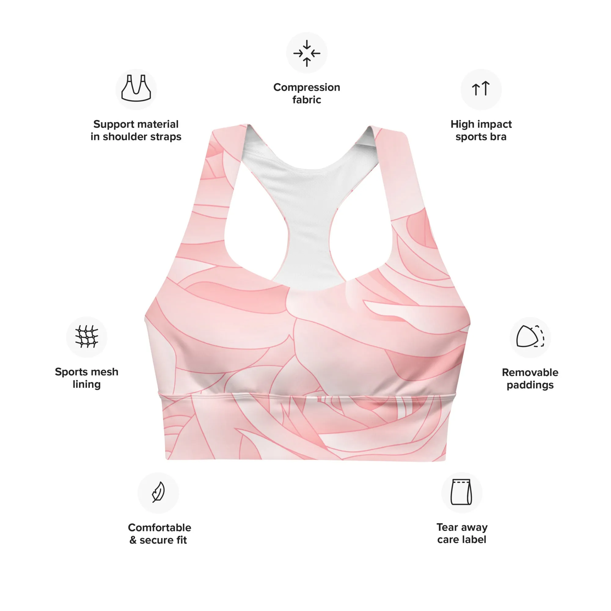Floral Rose Sports Bra Activewear, lioness-love