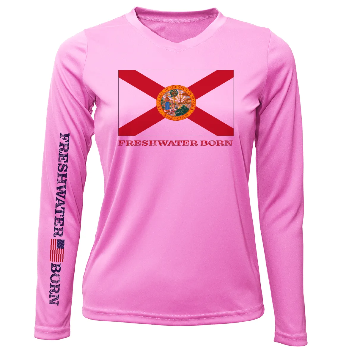 Florida Flag Freshwater Born Women's Long Sleeve UPF 50  Dry-Fit Shirt