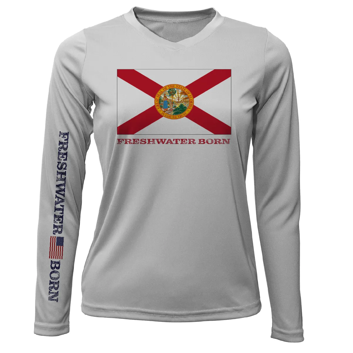 Florida Flag Freshwater Born Women's Long Sleeve UPF 50  Dry-Fit Shirt