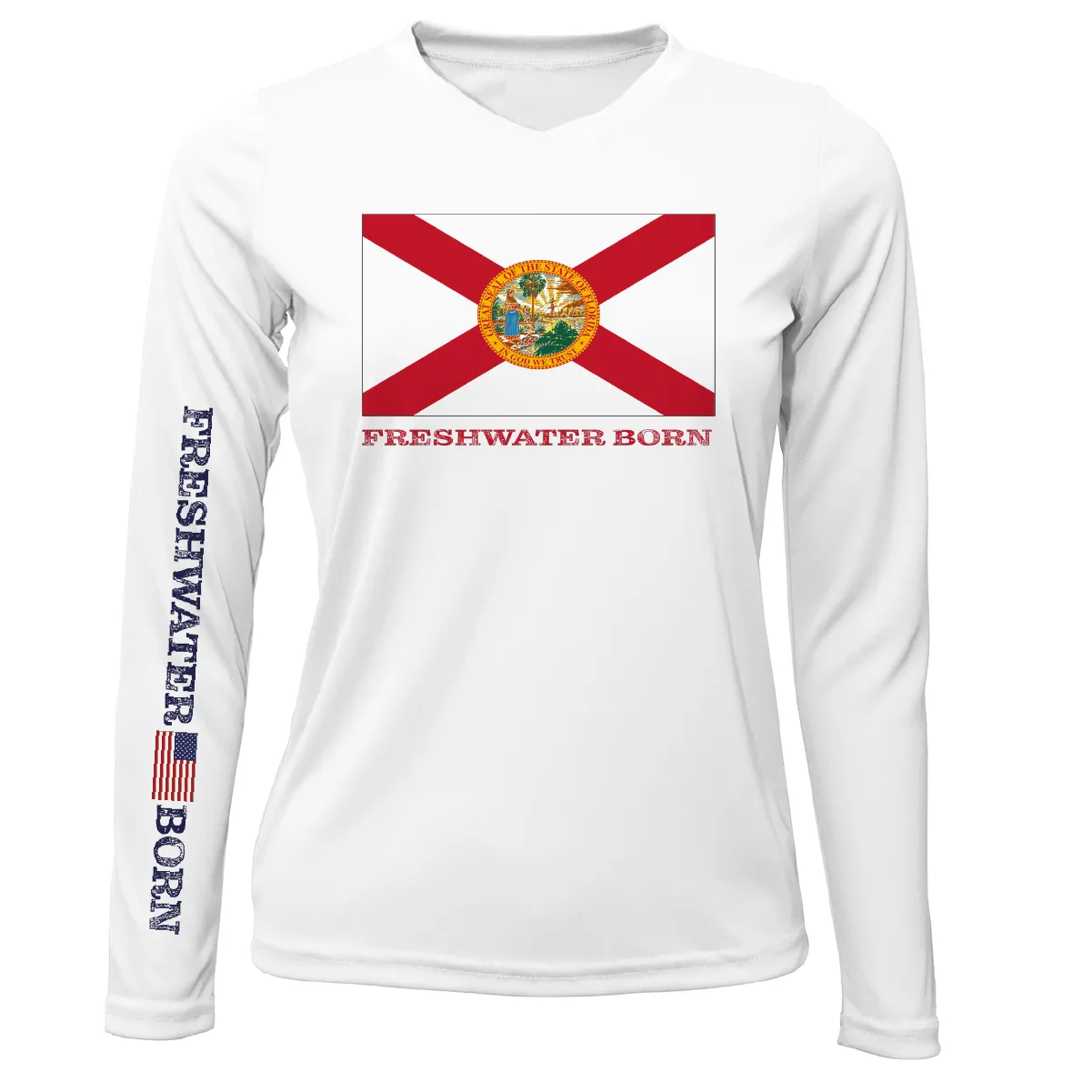 Florida Flag Freshwater Born Women's Long Sleeve UPF 50  Dry-Fit Shirt