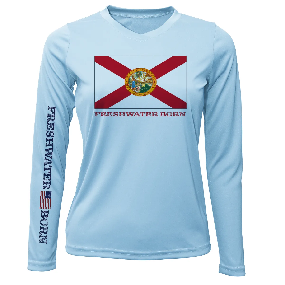 Florida Flag Freshwater Born Women's Long Sleeve UPF 50  Dry-Fit Shirt