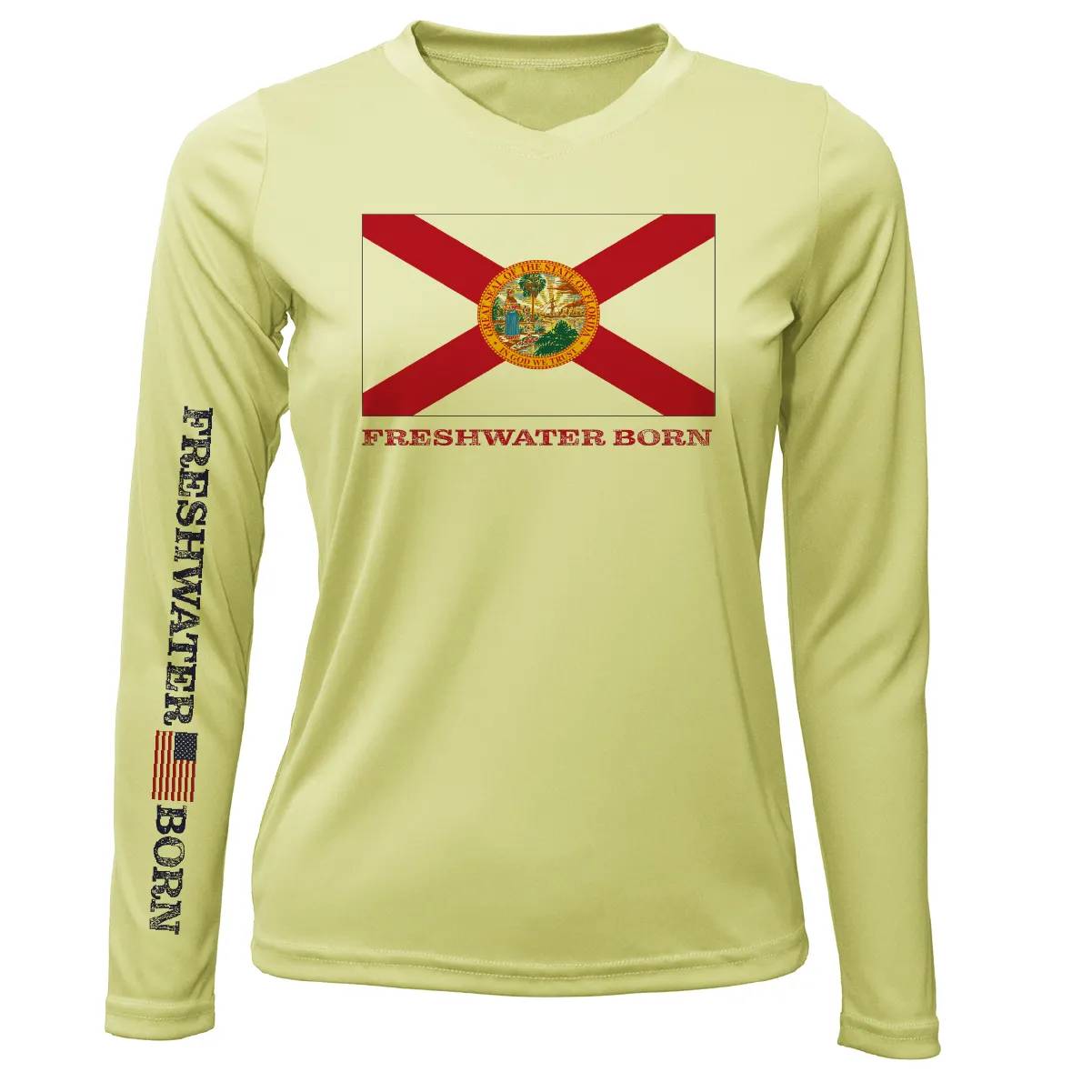 Florida Flag Freshwater Born Women's Long Sleeve UPF 50  Dry-Fit Shirt