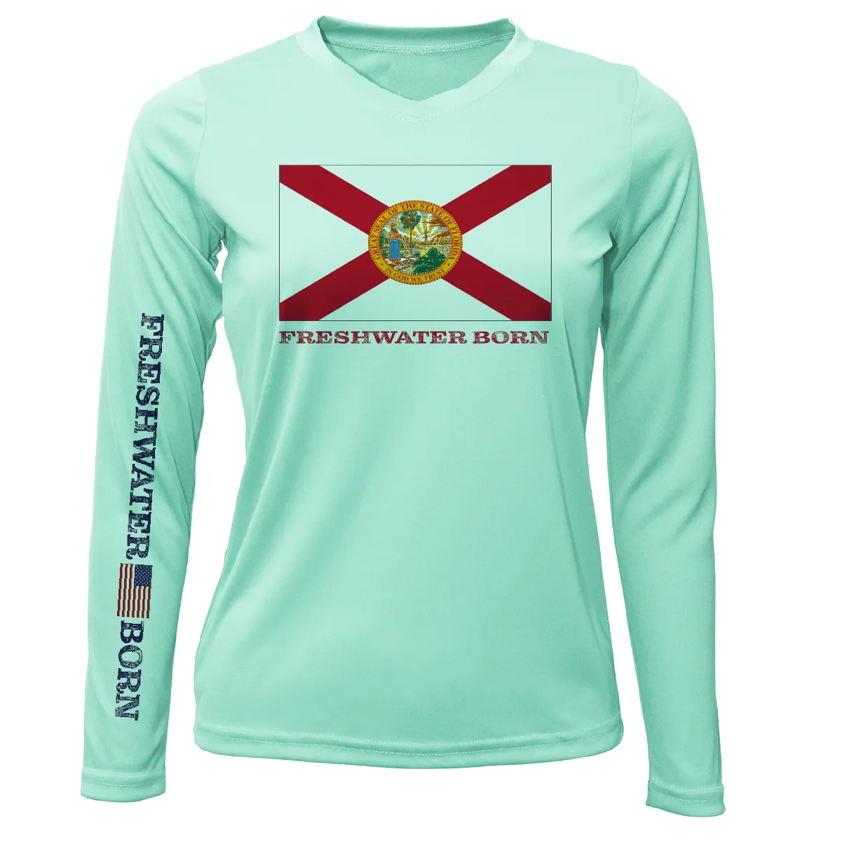 Florida Flag Freshwater Born Women's Long Sleeve UPF 50  Dry-Fit Shirt