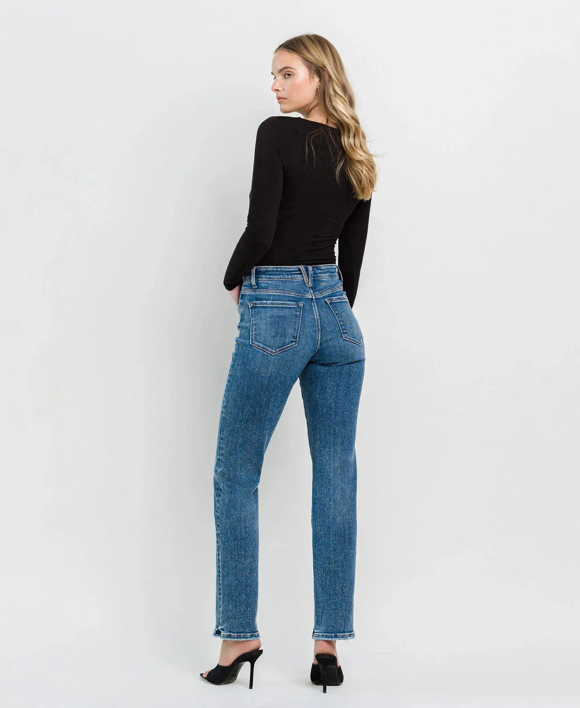 Flying Monkey Women's Illuminate High Rise Straight Jeans