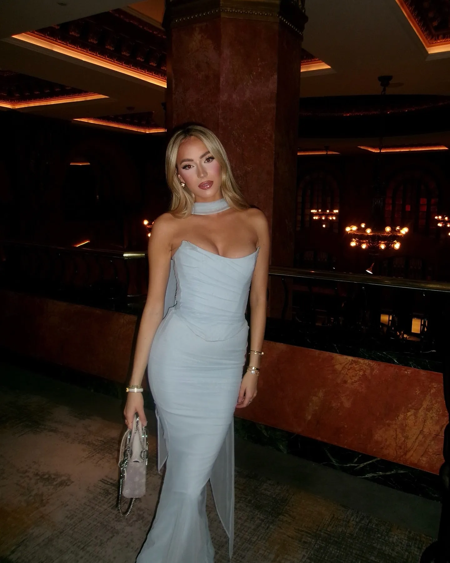Flytonn Elegant Maxi Wedding Guest Dress Set Sexy Strapless Blue Cropped Top Set Bodycon Holiday Party Dresses Women-nye outfits
