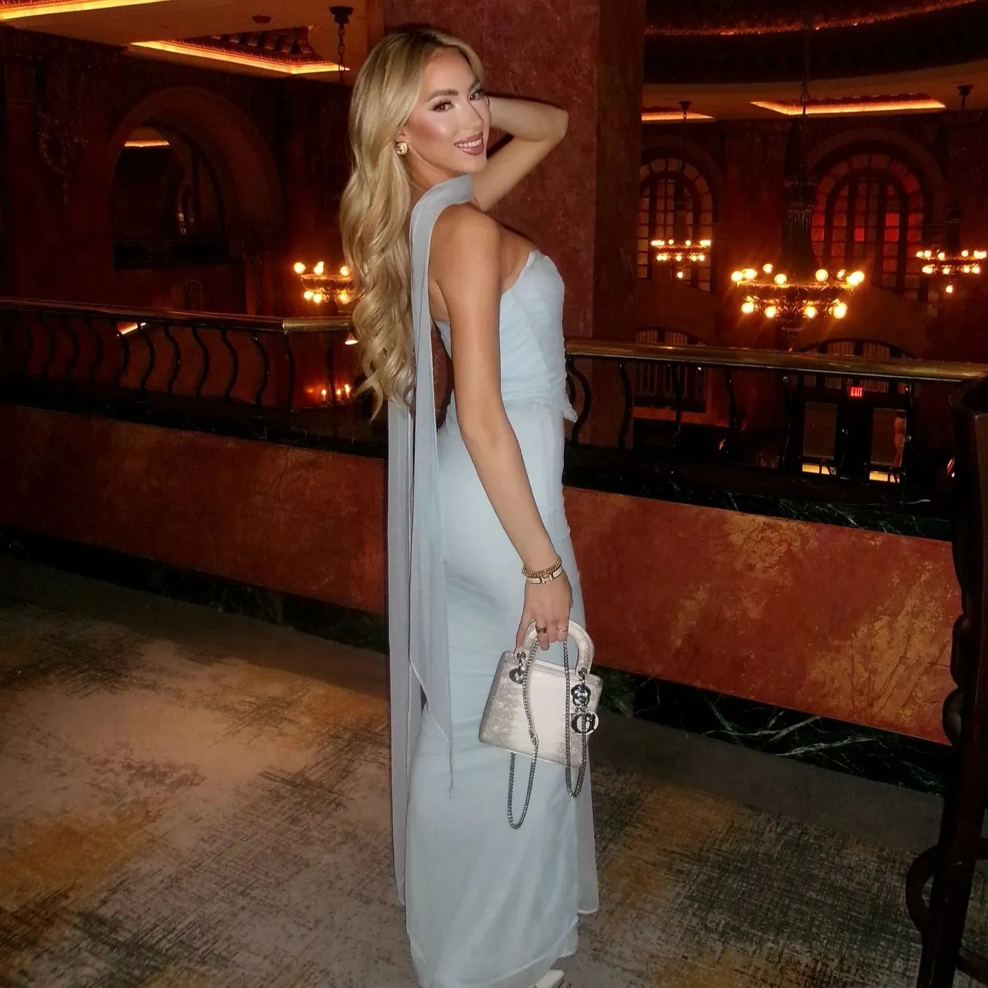 Flytonn Elegant Maxi Wedding Guest Dress Set Sexy Strapless Blue Cropped Top Set Bodycon Holiday Party Dresses Women-nye outfits