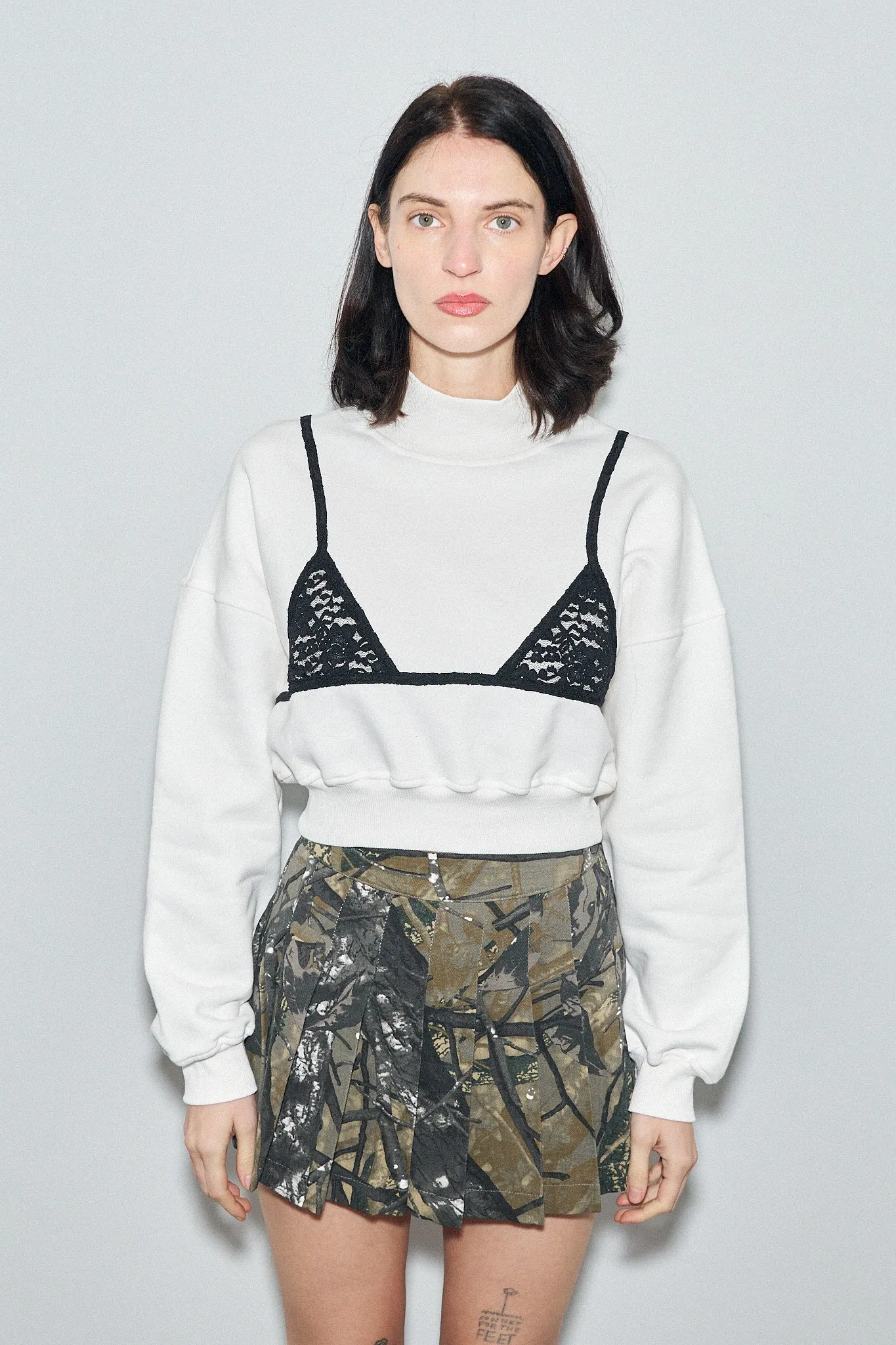 Forest Camo Pleated Micro Mini Skirt