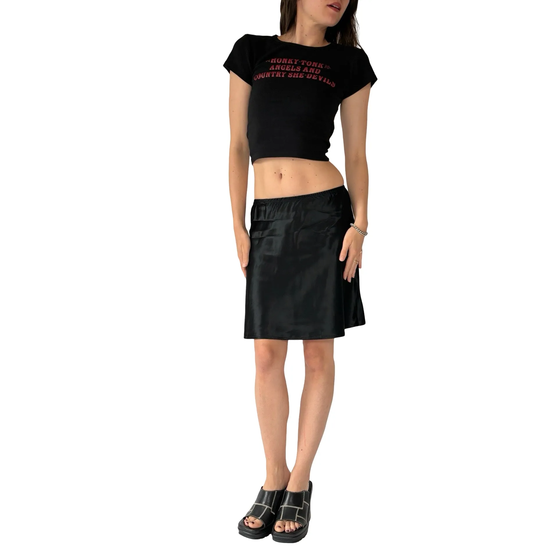 Frederick’s 90s Noir Satin Skirt (S)