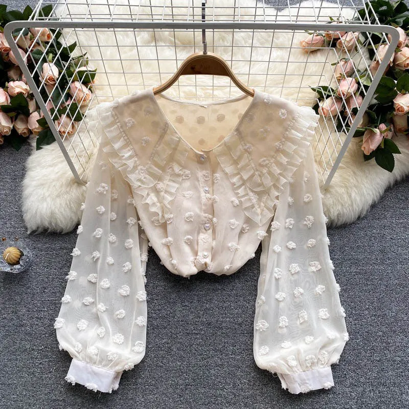 French Design Chiffon Sweet Doll Chic Women's Top