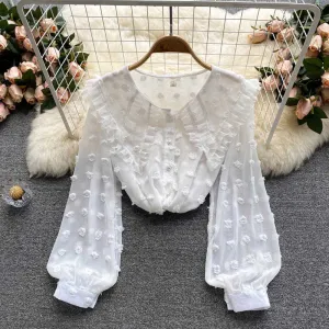 French Design Chiffon Sweet Doll Chic Women's Top