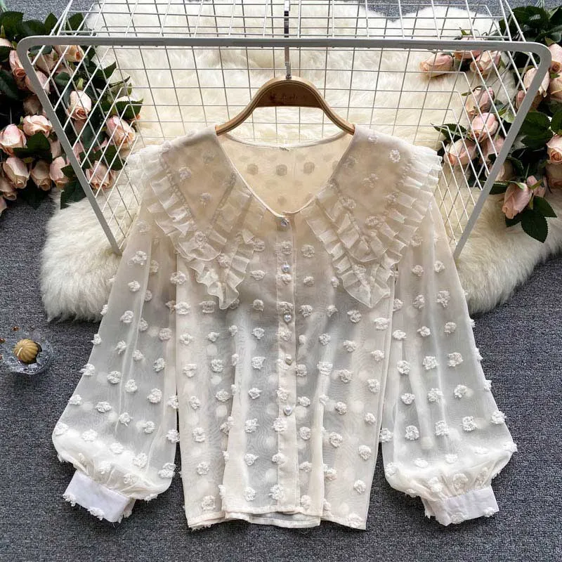 French Design Chiffon Sweet Doll Chic Women's Top
