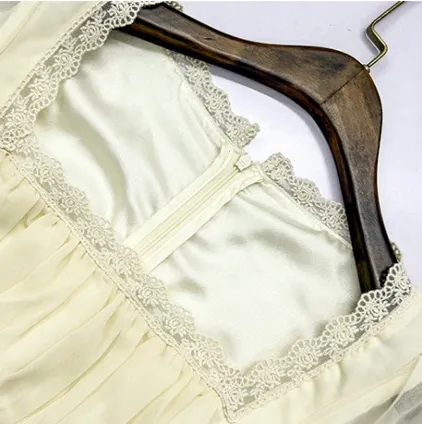 French Style Pleated Chiffon Dress