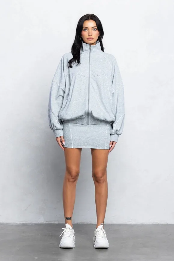 French Terry Tracksuit Jacket w/ Mini Skirt Set