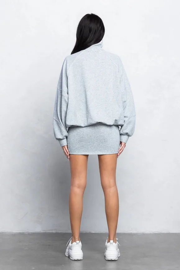French Terry Tracksuit Jacket w/ Mini Skirt Set