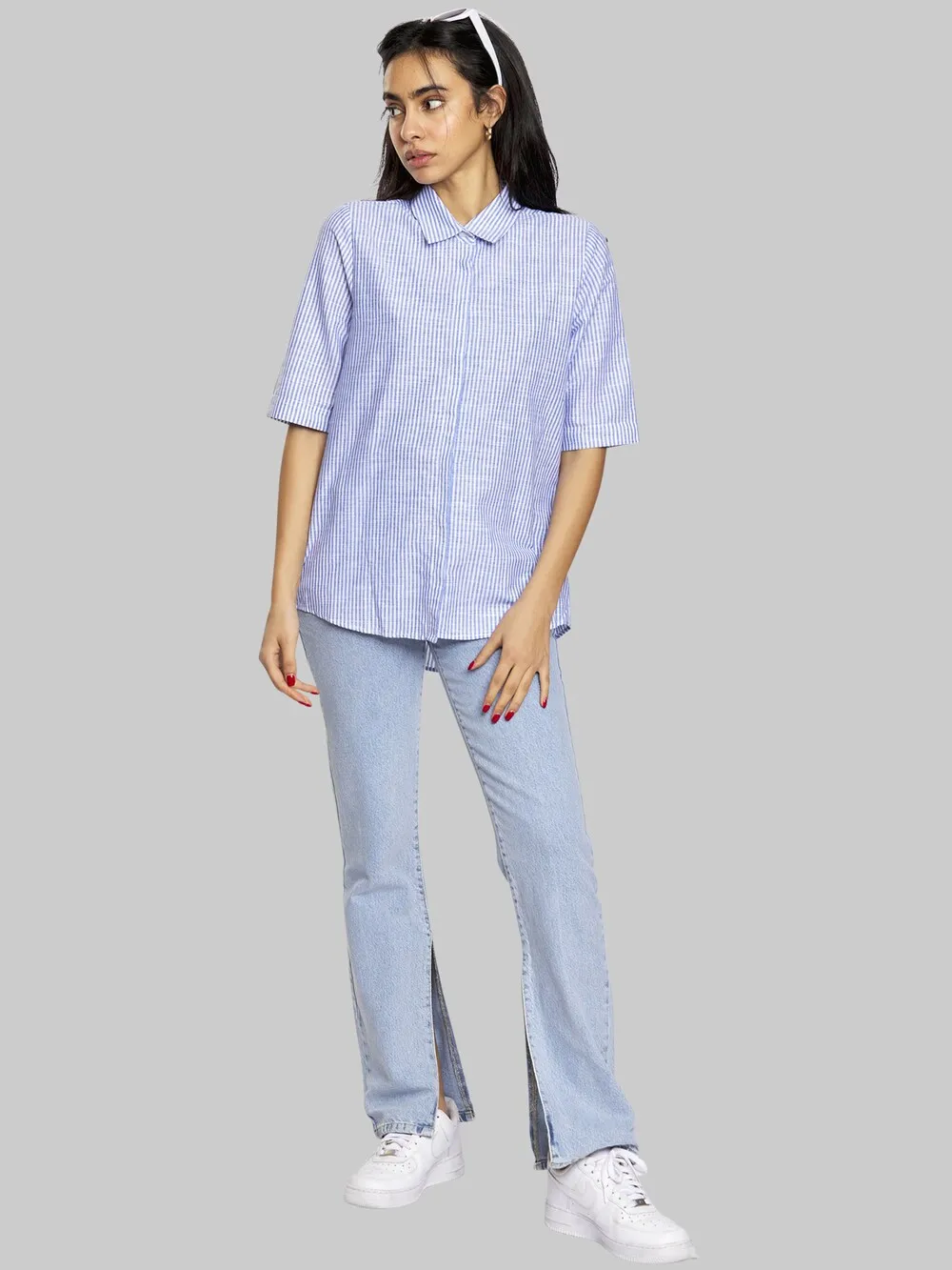 Freshlions Sora blouse, light blue/white