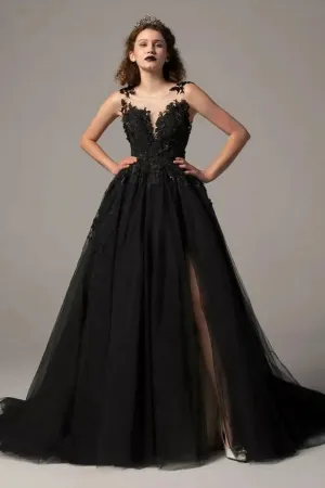 Front Slit Formal Prom Gowns