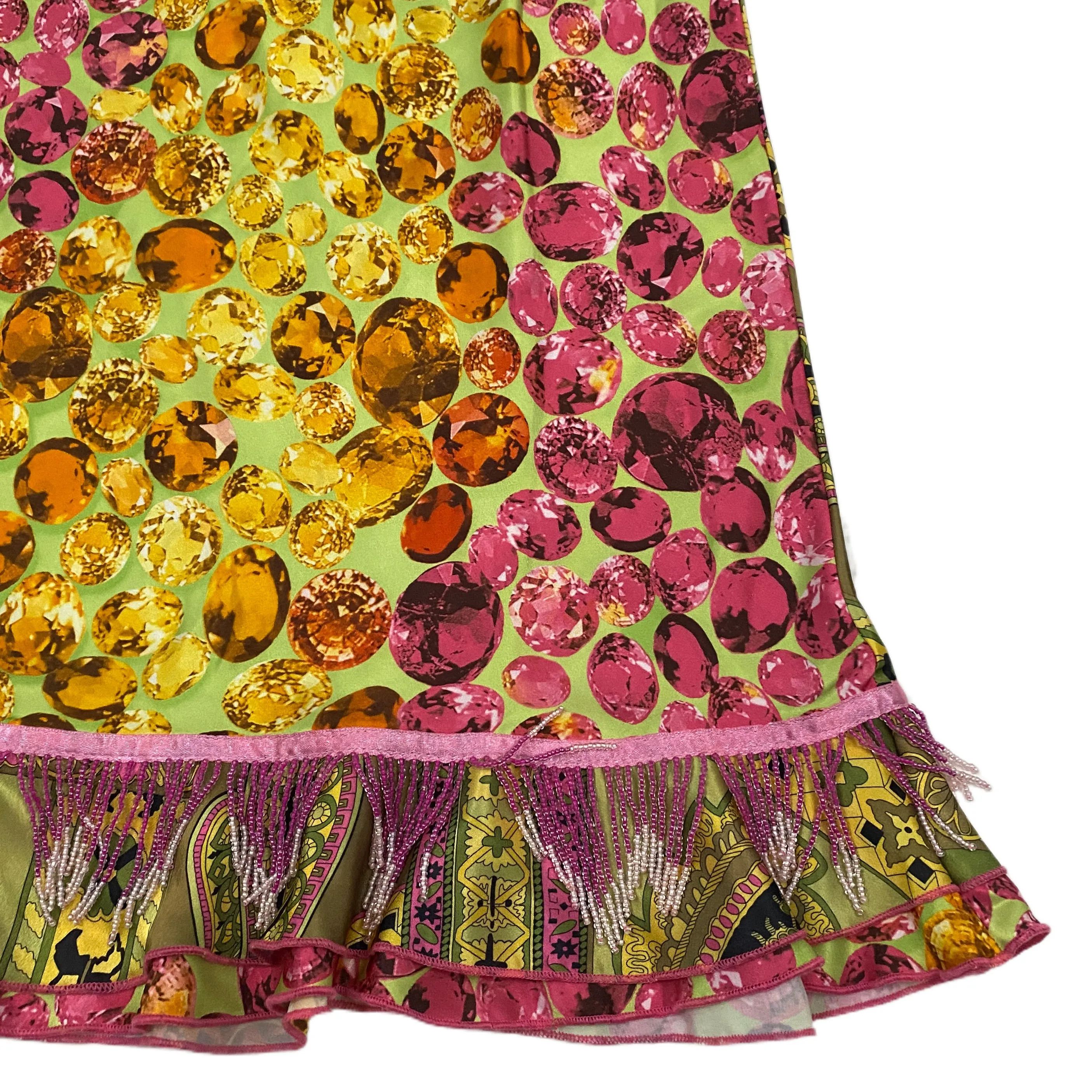 Funky Beaded Hem Midi Skirt (S)