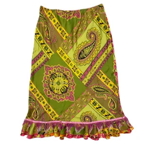Funky Beaded Hem Midi Skirt (S)