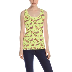 Gathering Lime Tank Top for Women