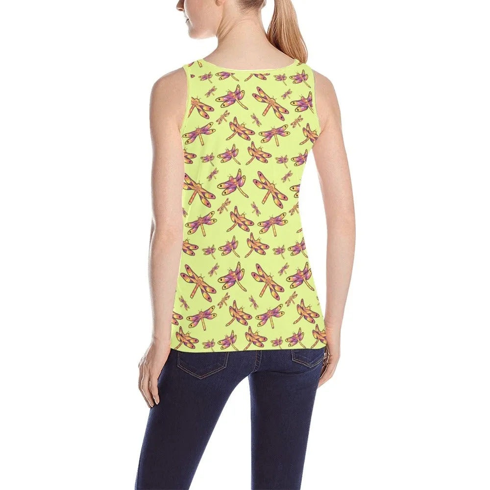 Gathering Lime Tank Top for Women